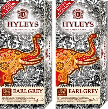 Упаковка чаю чорного Hyleys Earl Grey слон 20 пакетиків по 1.5 г х 2 пачки (4791045015185)