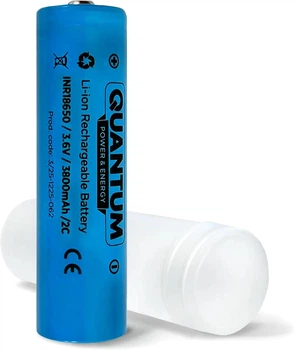 Аккумулятор литий-ионный Quantum INR18650, 3800mAh, 2С, с клеммным выступом, 1 шт/уп, plastic case (0759973233372)