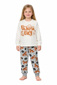 Піжама "Pajama day" інтерлок молочно-сіра ЛІО 128