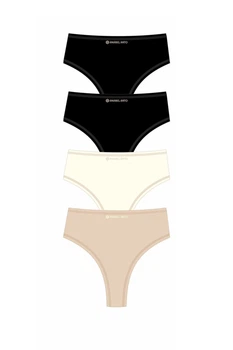 Трусики бразилиана, 4 штуки Anabel Arto 5(XL) Черный, черный, шампань, бежевый - 01/01/03/04 (139511)
