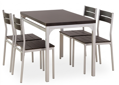 Zestaw mebli Halmar MALCOLM stół do jadalni 110 x 70 x 75 cm, 4 krzesła Wenge (5905248102538)