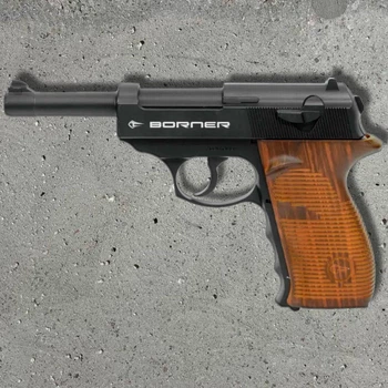 Пневматичний пістолет Borner C41 (Walther P38) 4.5 мм, CO2, 120 м/с, магазин на 18 куль, метал