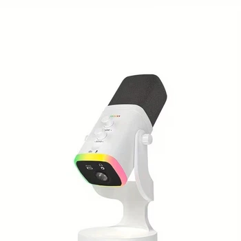 Динамический микрофон XLR/USB для игр, стриминга, подкастинга и пения с RGB подсветкой