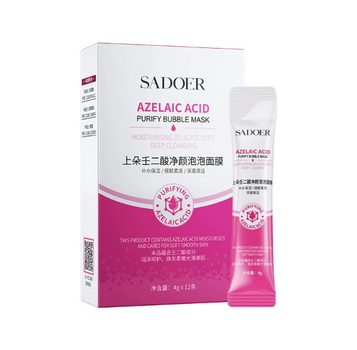 Sadoer Azelaic Acid Purify Bubble Mask - Очищаюча бульбашкова маска для обличчя з азелаїновою кислотою 12 шт.