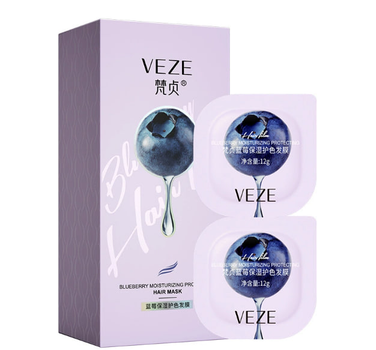 Увлажняющая маска для волос с экстрактом черники Veze Blueberries Times Embellish Wet Hair Film 6 шт