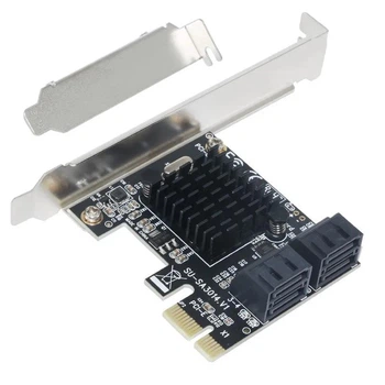 Плата расширения PCI-E v2.0 X1 на 4хSATAIII Marvell 88SE9215 с радиатором для SSD, HDD