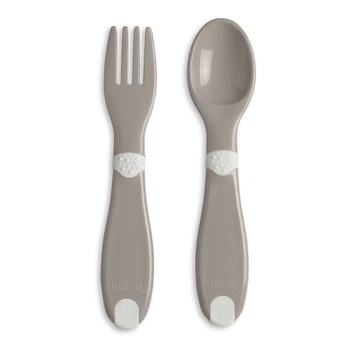Набор Chicco First Cutlery: ложка и вилка, 12м+, Серый