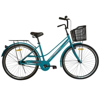 Велосипед SPARK CITY MIRA (колеса - 28", стальная рама - 18") с корзиной бирюзовый