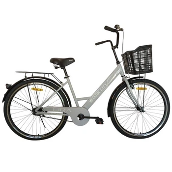 Велосипед SPARK CITY LIRA (колеса - 26", стальная рама - 17") с корзиной серый