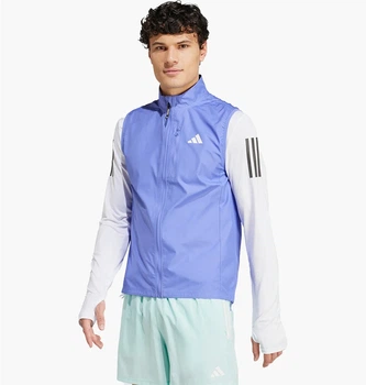 Чоловіча спортивна жилетка Own The Run Light Blue IW0025 безрукавка бігова на замок фіолетового кольору Розмір XS