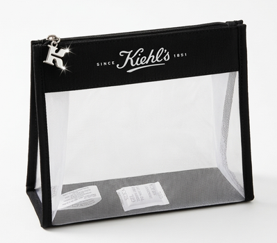 Стильная и практичная косметичка Kiehl's прозрачной сетки (14×22×6 см)