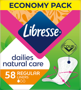 Прокладки щоденні Libresse Natural Care Normal 58 шт (7322540575453)