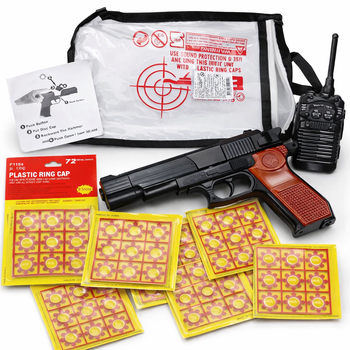 Пистолет Beretta B60 с пистонами и рацией Golden Gun 252 + в комплекте 10 упаковок пистонов