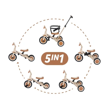 Детский 3-колесный велосипед Petite&Mars Turbo 5 в 1 Desert Sand, 8596202008958