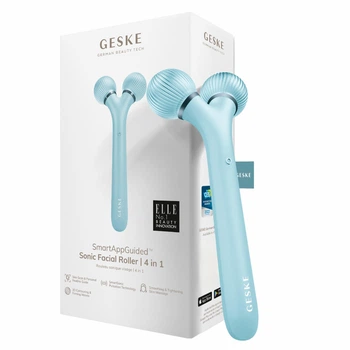 Электронный ультразвуковой ролик для лица GESKE Sonic Facial Roller 4в1 бирюзовый