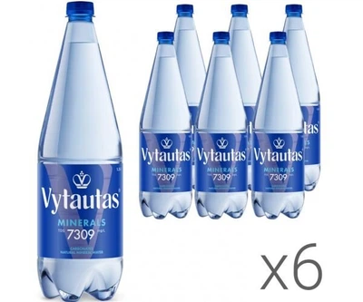 Упаковка минеральной сильногазированной воды Vytautas 6 шт х 1,5 л ПЭТ