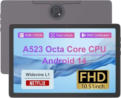 Планшет 10,51" Full HD C idea P1300 (4+4)/128Gb 8 ядер Android 14 6000 mAh Сірий k1 - Уцінка