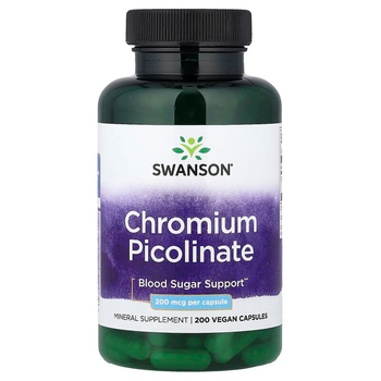 Хром піколінат Swanson (Chromium picolinate) 200 мкг 200 капсул SWV01923
