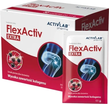 Suplement diety ActivLab Pharma FlexActiv Extra Porzeczka-żurawina 30 saszetek (5907368808659)