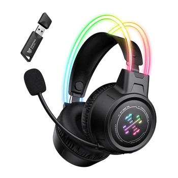 Ігрові бездротові навушники Onikuma GT889 з 2.4G + Bluetooth, мікрофоном, RGB-підсвічуванням, для ПК, PS4, PS5, телефону Black