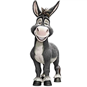 Ростовая наклейка "Осёл. Donkey. Шрек" 80 см - без контурной обрезки