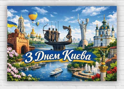 Паперовий плакат "З Днем міста – Київ" 110х75 см