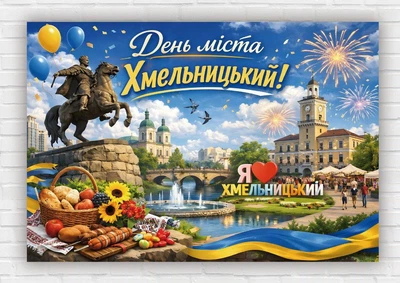 Паперовий плакат "З Днем міста – Хмельницький" 110х75 см