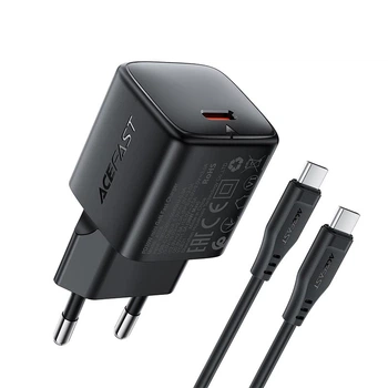 Адаптер мережевий ACEFAST PD mini GaN USB-C fast charger set A118 (P5) |1USB-C, 30W/3A|