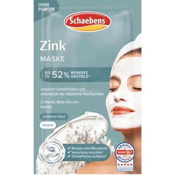 Очищающая маска для лица с цинком Schaebens Gesichtsmaske Zink 10 мл