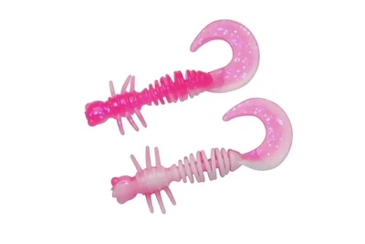 Cиликон Berkley PowerBait Power Curly 4см 12шт, цвет: Pink/White (4322023002)