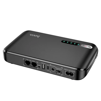 ИБП для роутера камер видеонаблюдения модема UPS HOCO DB62 Imperial emergency 20000mAh 18W 5/9/12v USB/Type-C/LAN/POE бесперебойное питание черный