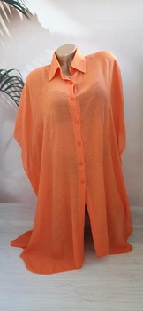 Пляжная туника рубашка 3XL оранжевая (357)
