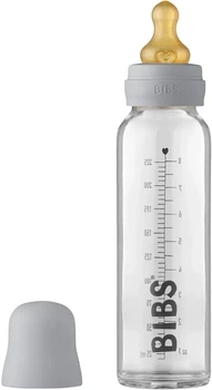 Стеклянная бутылочка BIBS Baby Glass Bottle полный комплект 225 ml - Cloud