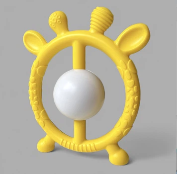 Брязкальце силіконове Жираф Yellow