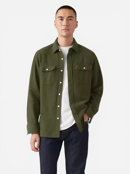 Рубашка хлопковая теплая мужская Levi`s 854562583 2XL Зеленая (1159857494)
