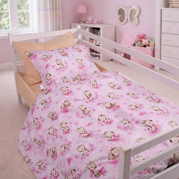 Комплект постельного белья Mirson Полуторный 143х210 см 17-0923 Tiny Giraffes pink Бязь (2200012572658)