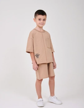 Костюм (футболка+шорти) для хлопчика SMIL 117524-1 Бежевий р.140
