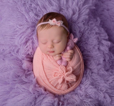 Мягкая марлевая обмотка для newborn фотосессии VTILENE, Cream blush, 60х300 см