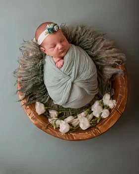 Натуральная обмотка для младенца newborn VTILENE, Grey Mist, 60х200 см