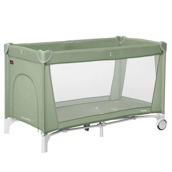 Манеж детский игровой с матрасом и сумкой для транспортировки Piccolo Mint Green 125*65 см CARRELLO зеленый