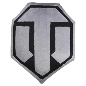 Подушка декоративная лого игры "World of Tanks" WG043334 семиугольная, серо-черная