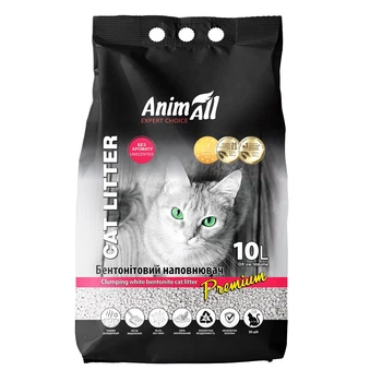 Наповнювач для туалету Бентонітовий наповнювач AnimAll Premium Classic без аромату, для котів, 10 л (144572)