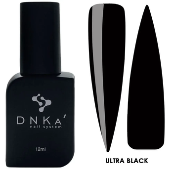Кольоровий гель-лак DNKa' Gel Polish ULTRA BLACK (чорний) на 12 мл - для манікюру та педикюру