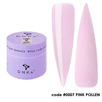 Моделювальний гель DNKa' Builder Gel #0007 Pink Pollen на 15 мл для зміцнення нігтів