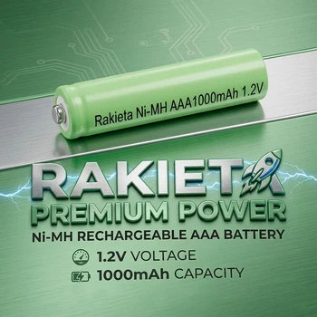 Акумулятор ААА Rakieta Ni-MH, 1.2V, 1000 mA, Зелений (1011148-Green)
