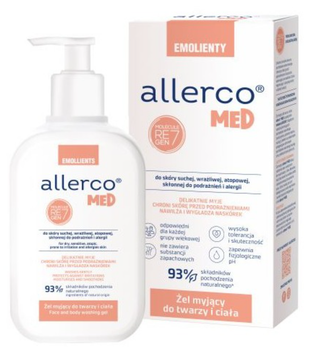 Гель для вмивання обличчя Allerco для шкіри схильної до подразнень та алергії 200 мл (5906340469178)