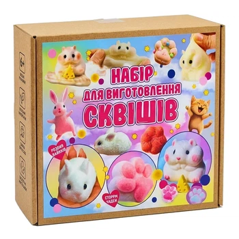 МЕГА Набір для виготовлення сквішів «Хом'як, Кролик, Лапка» – Творчий набір антистрес для дітей