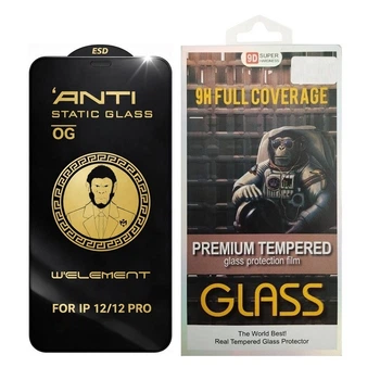 Защитное стекло OG W'Element для Apple iPhone 12 / 12 Pro, ESD Anti-Static, 9H, Full Glue, с чёрной рамкой