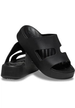 Жіночі шльопанці чорні платформа Crocs Getaway Platform H-Strap black (39-40, чорний)