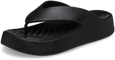 Жіночі шльопанці вьетнаки Crocs Getaway Platform Flip Black (36-37, чорний)
